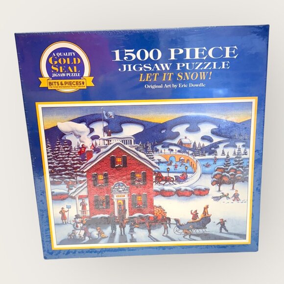 Let It Snow 1500 Piece Jigsaw Puzzle 24 inch x 33 inch Winter Scene New - Picture 1 of 4